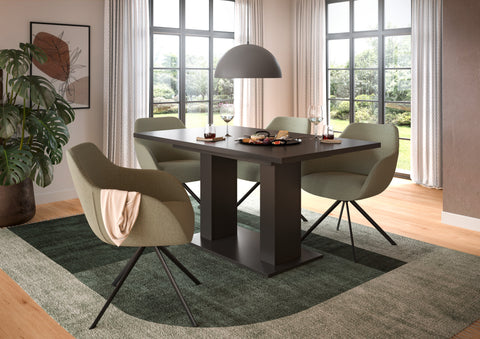 Rootz Extendable Dining Table - Expandable Table - Grey Imitation - Easy Cleaning - 150-190cm x 76cm x 80cm