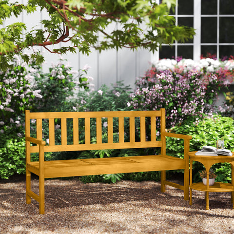 Rootz 2-Seater Garden Bench - Weatherproof Bench - Outdoor Seating - 320kg Load - Yellow Finish - 149x56.5x89cm