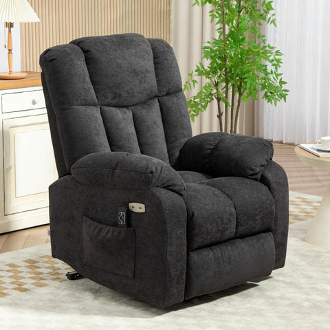 Rootz 2-in-1 Recliner Chair - TV Armchair - Cinema Seat - USB Ports, Pocket Springs - 92cm x 95cm x 107cm (Upright) - Black