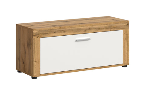 Rootz Shoe Storage Bench - Entryway Organizer - Hallway Furniture - White and Brown- 100x44x35 cm