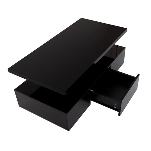 Rootz High-Gloss Coffee Table - Modern Table - Contemporary Table - Storage Solution - 100L x 50W x 39H cm