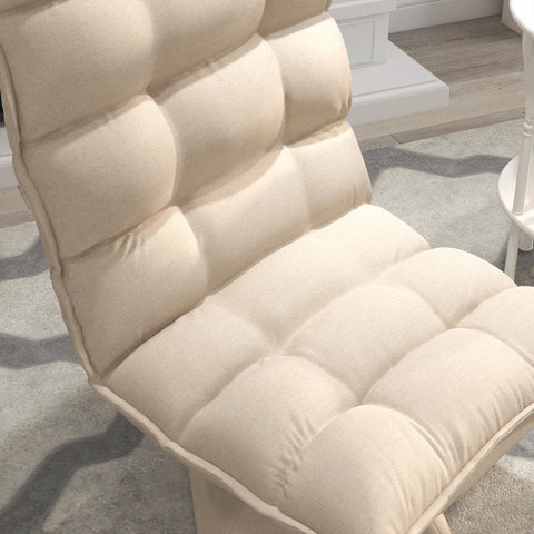 Rootz Fauteuil - Leesstoel - Draaibaar - Zitkussen - Vloerbank - Linnenlook - Beige - 62 cm x 70 cm x 95 cm