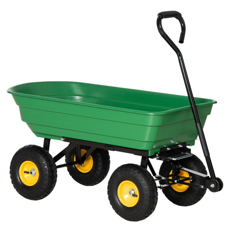 Rootz Garden Cart - Wheelbarrow - Utility Cart - Adjustable Handle - 109cm x 52cm x 94cm - 200kg Load Capacity