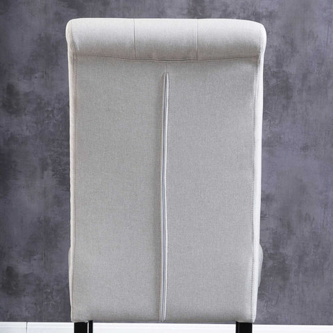 Rootz Set of 2 Chesterfield Dining Room Chairs - Padded Chairs - Linen Dining Chairs - Maximum Comfort - 47cm x 61cm x 101cm