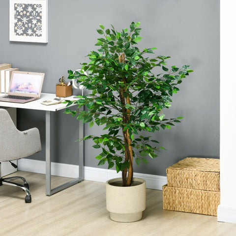 Rootz Artificial Fig Tree - Faux Plant - Realistic Appearance - No Maintenance - 150cm Height - Ø15cm x 12.5cm Pot