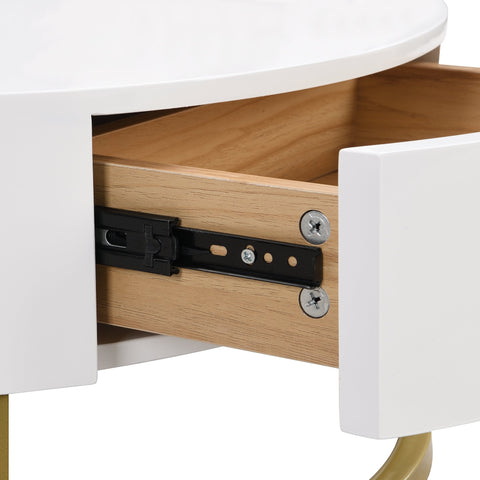 Rootz Gold-Plated Nesting Table Set - Height-Adjustable Coffee Table - Versatile Side Table - Stylish Storage - 70x70x42/56.5cm + 60x60x24cm