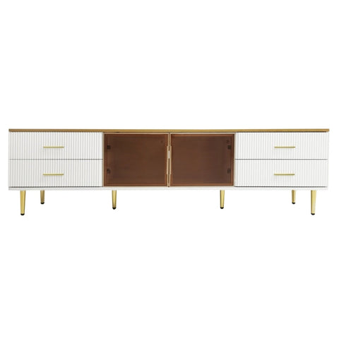 Rootz Marble-Look TV Cabinet - Media Console - Entertainment Unit - Spacious Storage - 170L x 37W x 47.5H cm