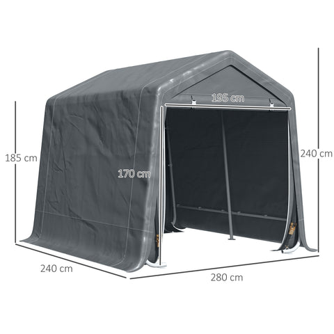 Rootz Garden House Bearing Tent - Storage Shed - Bicycle Shelter - Weatherproof Protection - 280 x 240 x 240 cm