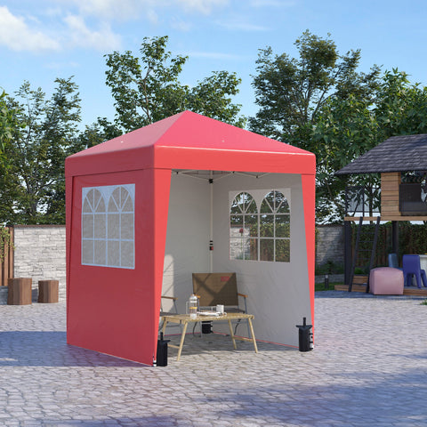 Rootz Height-Adjustable Foldable Garden Pavilion - Pop-Up Gazebo - Outdoor Canopy - UV Protection 30+ - 202cm x 202cm x 261cm