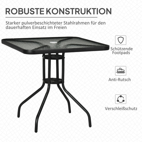 Rootz Garden Table - Patio Table - Outdoor Dining Table - Weatherproof & Robust Stability - 76x76x72 cm