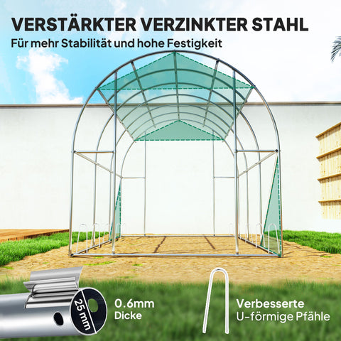 Rootz Poly Tunnel Greenhouse - Walk-in Tent - Plant Shelter - Extends Growing Season - 300cm x 200cm x 197cm