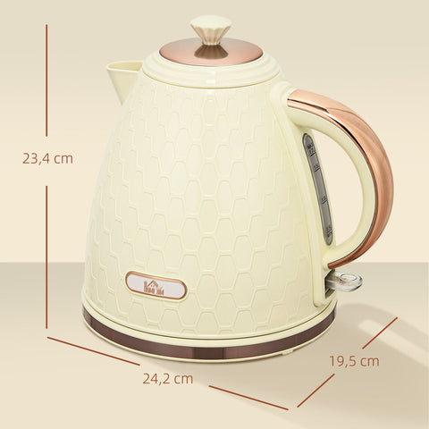 Rootz Quick Cooker Kettle - 2200W Electric Pot - Instant Boiling - Safe & Efficient - 24.2cm x 19.4cm - Brown