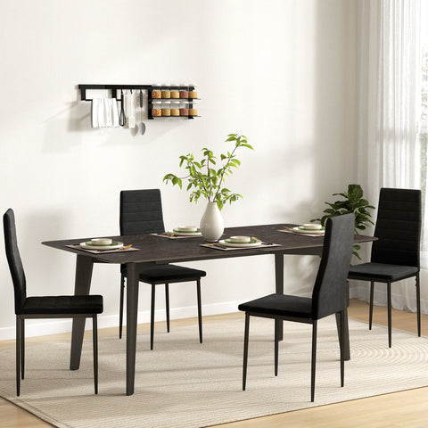 Rootz 4 Set Dining Chairs - Armless Chairs - Upholstered Seat - Lumbar Support - 41cm x 50cm x 97cm