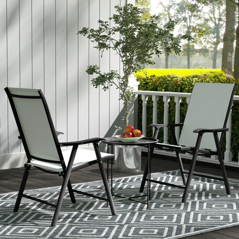 Rootz Round Garden Table - Terrace Table - Foldable Outdoor Table - Durable Steel - Ø46cm x 50cm