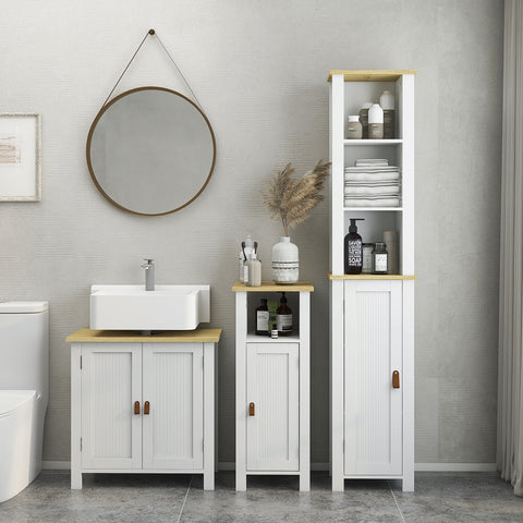 Rootz Bathroom Tank Cabinet - Storage Unit - Organizer - Adjustable Shelves - Modern Design - 34cm x 23cm x 165cm