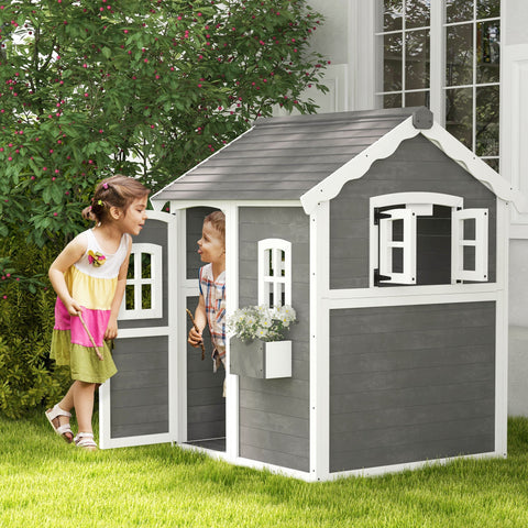 Rootz Children's Playhouse - Kids Playhouse - Wooden Play Hut - Creativity & Fun - 104.5cm x 110cm x 137cm