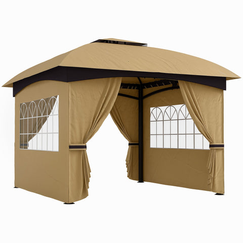 Rootz Garden Gazebo 3.4x3.4m - Beer Tent - Outdoor Shelter - UV Protection - Steel Frame - 335L x 335W x 285H cm