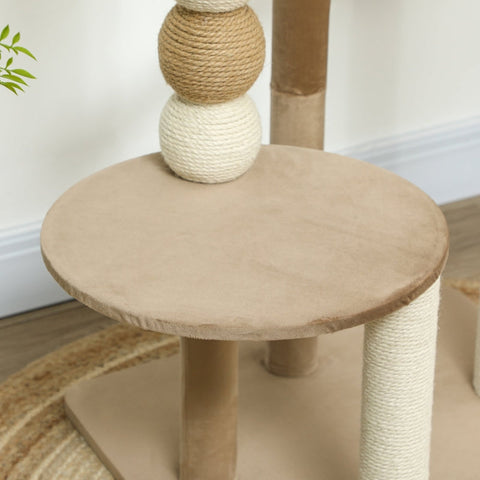 Rootz Luxurious Cat Tree - Scratching Post - Kitty Tower - Comfort for Larger Cats - 56L x 54W x 86H cm
