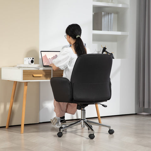 Rootz Office Chair - Ergonomic Desk Chair - Breathable Seating - Height Adjustable for Comfort - 67cm x 69cm x 92-102cm - Black