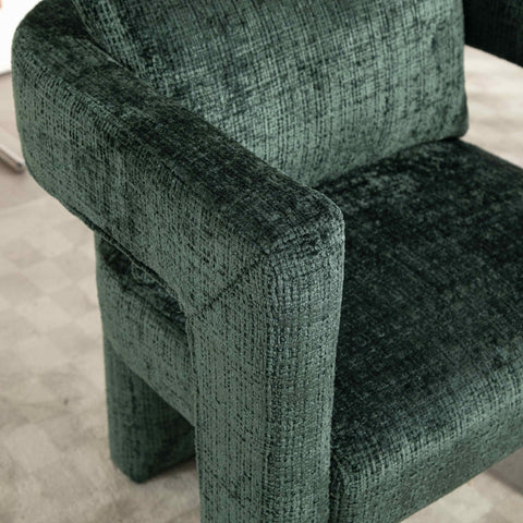 Rootz Single Lounge Chair - Chenille Chair - Ergonomic Seat - Comfortable Cushion - 60L x 44W x 65H cm