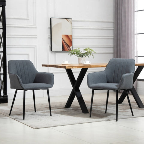 Rootz Set of 6 Upholstered Chairs - Dining Seats - Ergonomic Armchairs - Comfort & Stability - 59.5cm x 56.5cm x 81cm