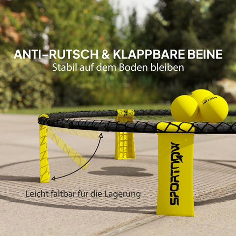 Rootz Roundnet Set Gameet - Spikeball Set - Beach Game - Stability Guaranteed - Ø92 x 20 cm - Yellow & Black