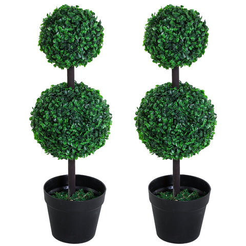 Rootz Set of 2 Artificial Plants - Faux Plant - Fake Tree - Zero Maintenance Greenery - 23cm x 67cm - Perfect Indoor Decor