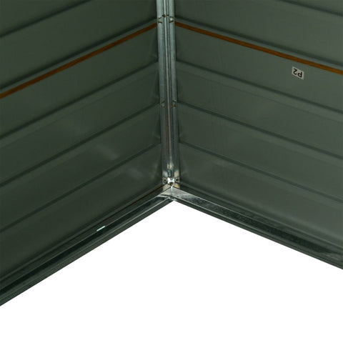 Rootz Steel Tool Shed - Lockable Double Door - Garden Storage - Durable Construction - Optimal Ventilation - 1.96 x 2.36 x 2.08 m