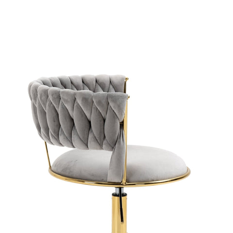 Rootz Velvet Office Chair - Swivel Chair - Ergonomic Chair - Maximum Comfort - 62cm x 62cm x 67cm