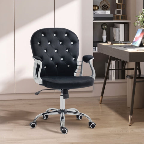 Rootz Modern Office Chair - Velvet Desk Chair - Adjustable Swivel Chair - High-Density Foam - 59.5cm x 60.5cm x 93-103cm
