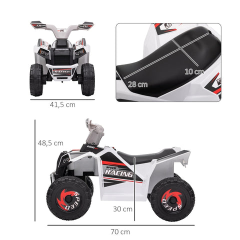 Rootz Electric Children's Quad - Ride-on Toy - Kids ATV - 2.5 km/h Speed - 50-Minute Ride Time - Wear-Resistant Wheels - 70cm x 41.5cm x 48.5cm