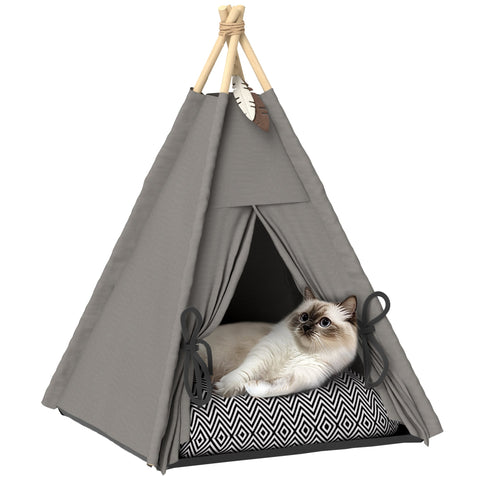 Rootz Tipi Tent for Pets - Animal Beds - Cat Tent - Cozy Retreat - 60cm x 60cm x 76cm