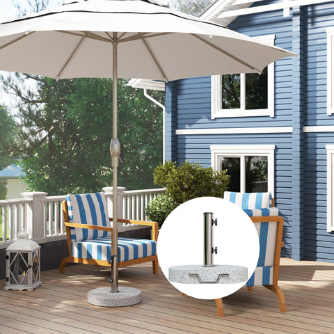 Rootz Granite Parasol Stand - Umbrella Holder - Weighted Base - Weatherproof - Ø44.5x37.5cm Granite