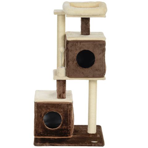 Rootz Cat Tree - Divisible Cat Tower - Indoor Cat Playground - Cozy Hideaway - 55cm x 48cm x 107cm