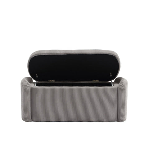 Rootz Modern Storage Stool - Minimalist Ottoman - Velvet Bench - Durable & Comfortable - 112L x 41W x 42H cm