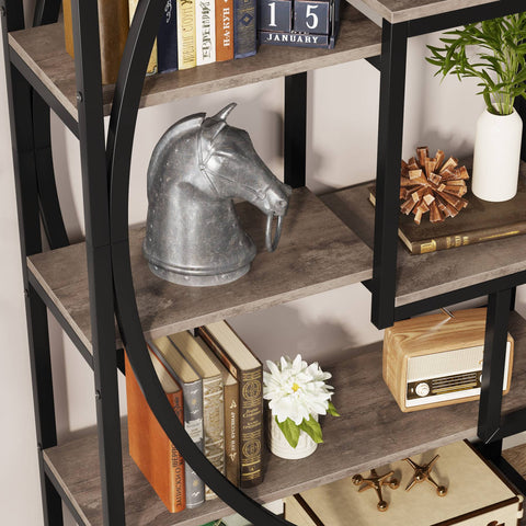 Rootz 6-Tier Bookcase - Bookshelf - Display Case - Durable & Sturdy - 70cm W x 30cm D x 179.8cm H