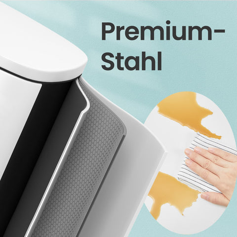 Rootz Trash Can - Pedal Bin - Waste Container - Quiet Closure - 50L - 42.4cm x 32cm x 65cm