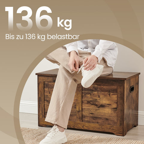 Rootz Shoe Bench - Bench with Storage Space - Seat Chest with Hinges - Organize & Store - 40cm x 80cm x 46cm