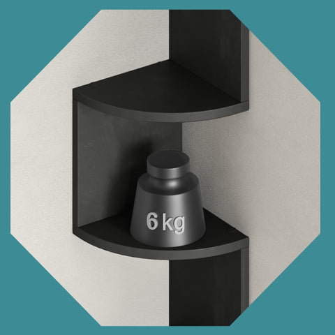 Rootz 5 Level Corner Shelf - Wall Shelf - Floating Shelf - Unique Look - 20cm x 20cm x 127.5cm