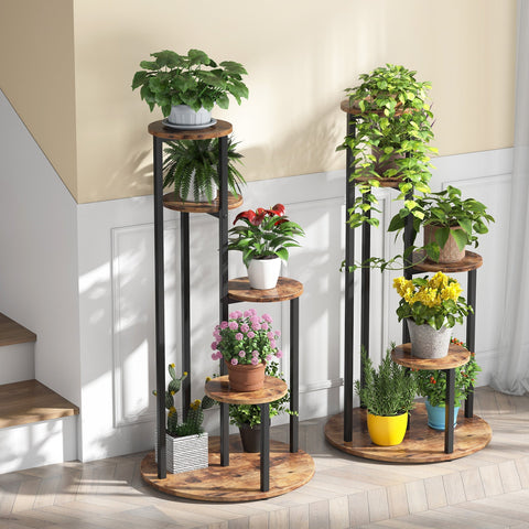 Rootz 4-Tier Plant Stand - Flower Display - Plant Holder - Sturdy & Rotatable - 50cm x 50cm x 104cm