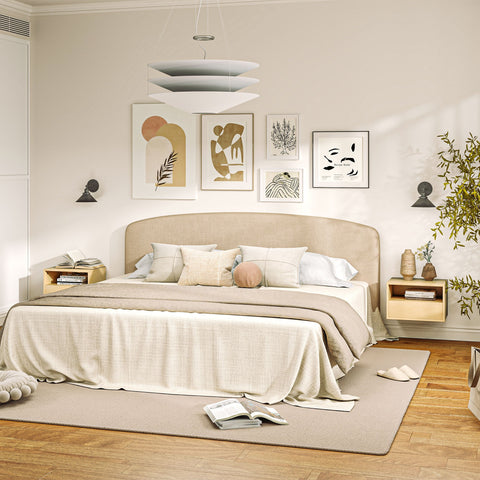 Rootz 2 Piece Wall Bedside Table Set - Nightstand - Bedside Table - Space-Saving Design - 45 x 35 x 27.5cm