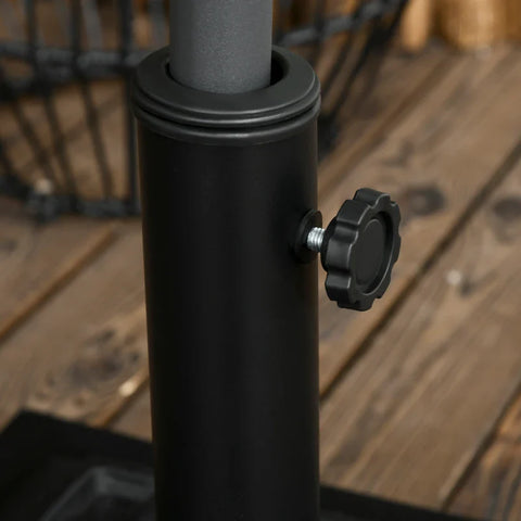 Rootz Parasol Stand - Parasol Holder - Parasol Base - Umbrella Stand - Weather Resistant - Resin Housing - Black - 44cm x 44cm x 33cm