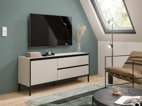 Rootz Lowboard - TV Stand - Entertainment Unit - Ample Storage - 150cm x 62cm x 38cm
