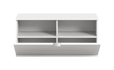 Rootz Bench/Chest of Drawers - Storage Bench - Entryway Chest - High-Gloss White - Easy Installation - 92x42x37cm