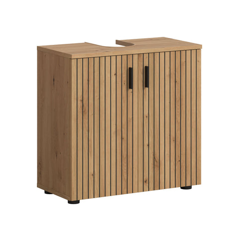 Rootz Vanity Unit - Cabinet - Storage Solution - Easy-Care Design - Brown Imitation - 60 x 59 x 30 cm
