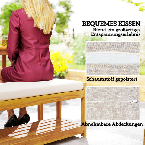 Rootz 3 Piece Garden Furniture Set - Outdoor Seating Set - Patio Dining - Brown - Comfortable Cushions - 150cm x 85cm x 75cm