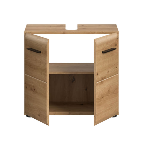 Rootz Vanity Unit - Bathroom Cabinet - Sink Storage - Brown - Space-Saving - 60cm x 54cm x 30cm