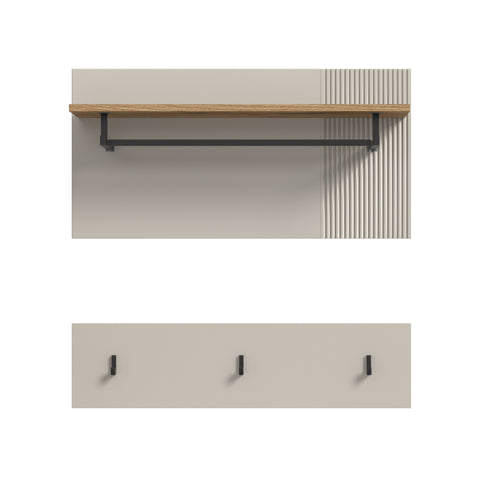 Rootz Wall Panel Cashmere Replica - Organizer - Entryway Storage - Easy Assembly - 80cm x 80cm x 28cm