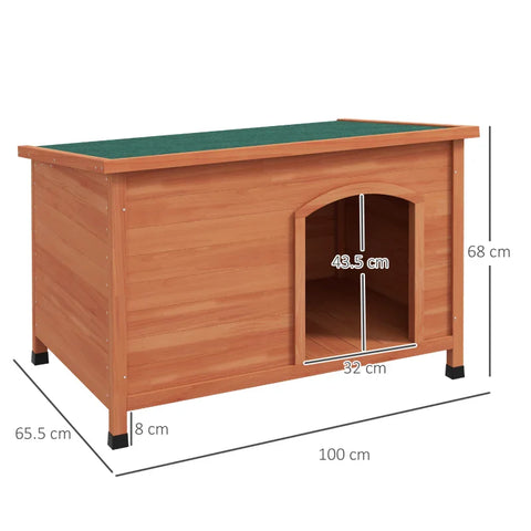 Rootz Dog Houses - Houten hondenkennel - Functioneel hondenhok - Verdeeld in 3 delen - Sparrenhouten frame - Oranje - 100L x 65,5W x 68H cm