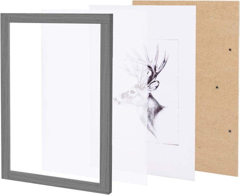 Rootz 5 Piece Picture Frame Set - Photo Gallery - MDF Photo Frames - Protects Photos - Silver 13x18 cm